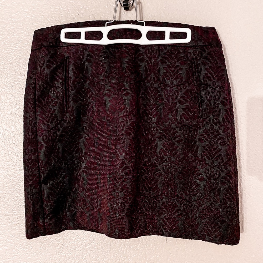 Red & Black Shift Skirt Ann Taylor